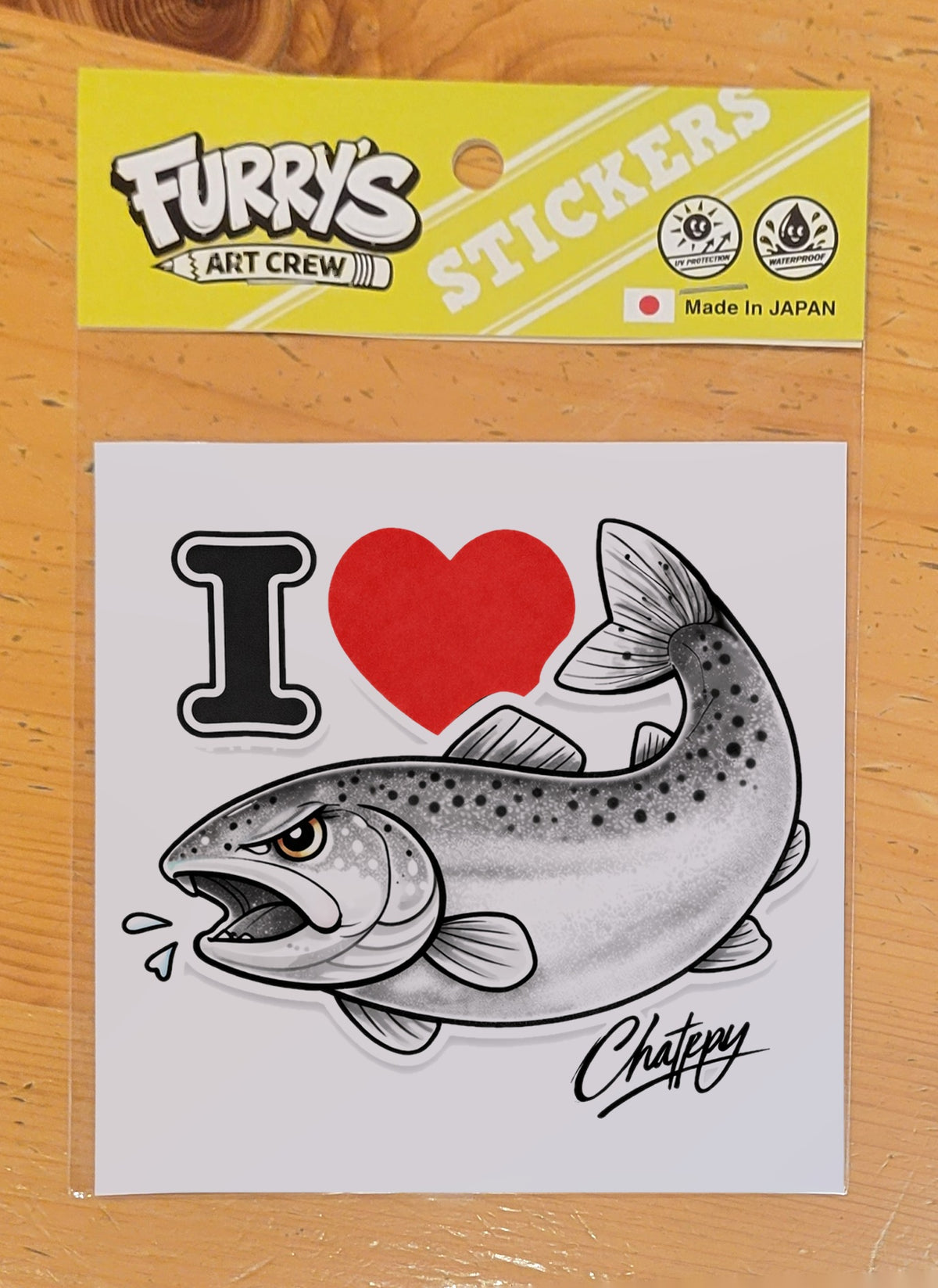 I LOVE TROUT MONOCHROME